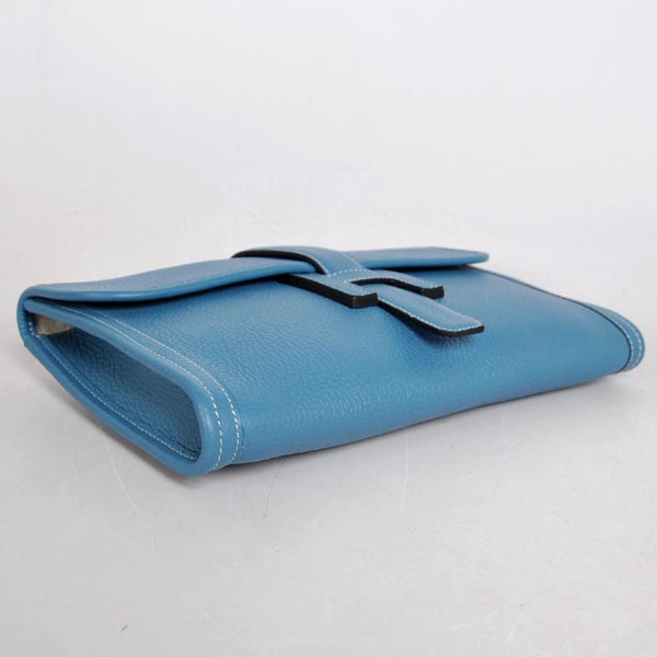 High Quality Hermes Jige Large Clutch Handbag Blue 1053 Replica